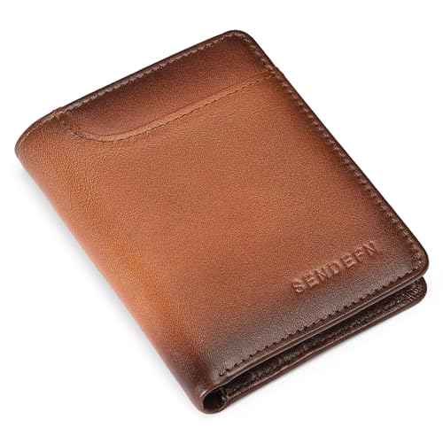 SENDEFN Geldbörse Herren Leder mit RFID-Schutz - Portemonnaie Herren - 7 Fächer für Kreditkarten - Portmonee Inkl Geschenkbox von SENDEFN
