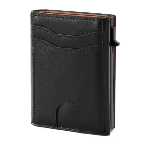 SENDEFN Geldbörse Herren aus Leder | Portmonee Herren mit RFID-Schutz | Aluminium Kreditkartenetui Herren mit Magnetverschluss | Slim Wallet Kartenhalter | Kleine-Brieftaschen von SENDEFN