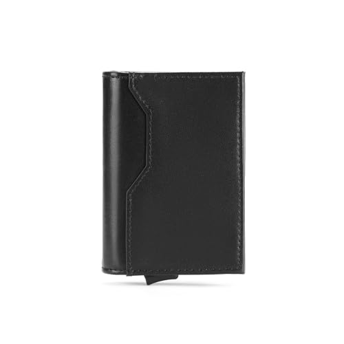 SENDEFN Geldbörse Herren aus Leder | Slim Wallet mit Münzfach | Pop-up-Kartenetui aus Aluminium für 7 Karten| Kartenhalter Geldbeutel Herren mit RFID-Schutz | Card Holder klein von SENDEFN