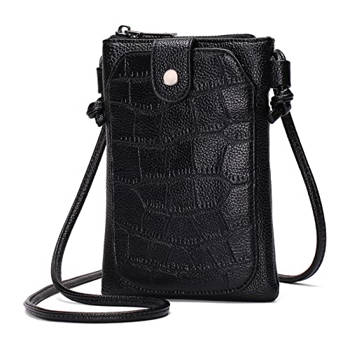 SENDEFN Handy Umhängetasche Leder Geldbörse Damen Handytasche mit Geldbörse, Crossbody Schultertasche Brieftasche mit Verstellbar Abnehmbar Schultergurt für Handy unter 6,7 Zoll von SENDEFN