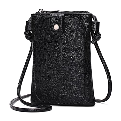 SENDEFN Handy Umhängetasche Leder Geldbörse Damen Handytasche mit Geldbörse, Crossbody Schultertasche Brieftasche mit Verstellbar Abnehmbar Schultergurt für Handy unter 6,7 Zoll von SENDEFN