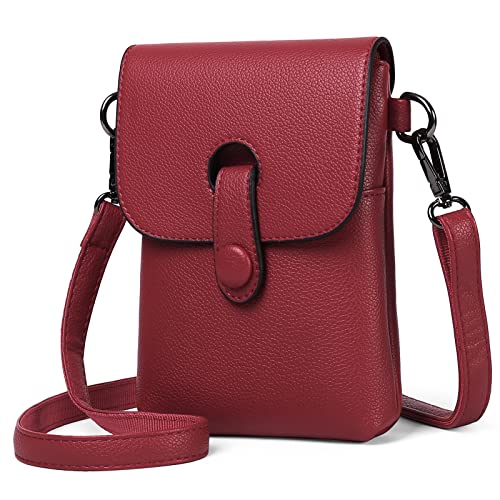 SENDEFN Handytasche zum Umhängen Damen, Crossbody Handy Schultertasche mit Kartenfächer, Leder Geldbörse Damen Handy Umhängetasche mit Verstellbar Abnehmbar Schultergurt für Handy unter 6,7 Zoll von SENDEFN