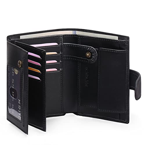 SENDEFN Herren Geldbörsen mit RFID Schutz, Groß Echtleder Portemonnaie Herren in Hochformat, Trifold Geldbeutel für Männer, Brieftasche Wallet Portmonee mit 16 Kartenfächer & Münzfach von SENDEFN