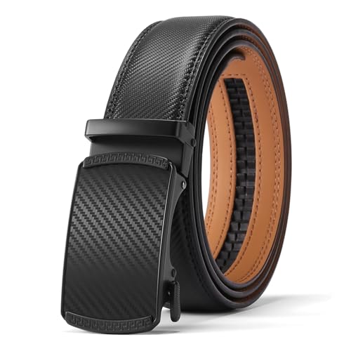 SENDEFN Herren Gürtel, Ratsche Automatikschließe Ledergürtel für Herren Jeans und Business Anzug Breit 35mm,Belt Men Größe Einstellbar von SENDEFN