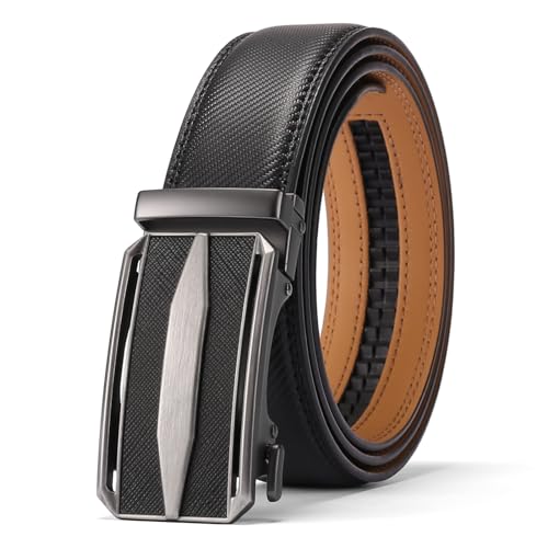 SENDEFN Herren Gürtel, Ratsche Automatikschließe Ledergürtel für Herren Jeans und Business Anzug Breit 35mm,Belt Men Größe Einstellbar von SENDEFN