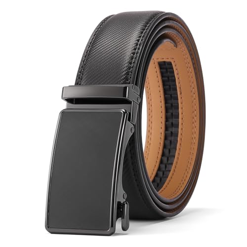 SENDEFN Herren Gürtel, Ratsche Automatikschließe Ledergürtel für Herren Jeans und Business Anzug Breit 35mm,Belt Men Größe Einstellbar von SENDEFN