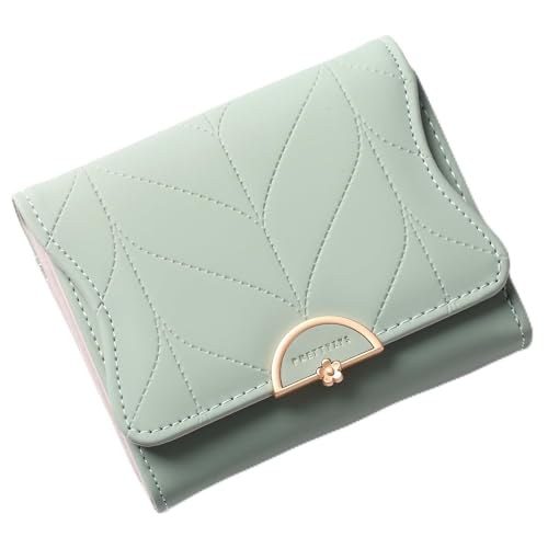 SENDEFN Kleine Damen-Geldbörse aus Leder, RFID-Blockierung, Bifold Karteninhaber Cute Wallet für Frau mit Reißverschluss Münztasche, mintgrün SENDEFN Kleine Damen-Geldbörse aus Leder, RFID-Blockierung, Bifold Karteninhaber Cute Wallet für Frau mit Reißverschluss Münztasche, mintgrün von SENDEFN