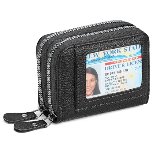 SENDEFN Kreditkartenetui Damen, Geldbörse Damen Klein Kartenhalter Etui Bargeld Münzfach Portemonnaie Damen RFID-Blockierung Kartenetui Mit Reißverschluss von SENDEFN