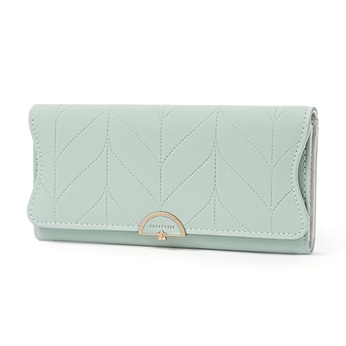 SENDEFN Leder-Geldbörse für Frauen, dreifach gefaltet, RFID-blockierend, Kartenhalter, Geldbörse, Clutch mit Reißverschluss, Münzfach, mintgrün SENDEFN Leder-Geldbörse für Frauen, dreifach gefaltet, RFID-blockierend, Kartenhalter, Geldbörse, Clutch mit Reißverschluss, Münzfach, mintgrün von SENDEFN