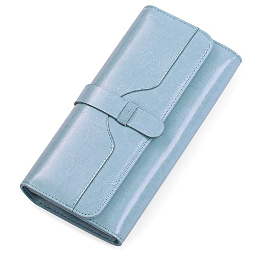 SENDEFN Portemonnaie Damen Gross RFID-Blockade Damen Geldbörse Große Leder Geldbeutel mit Viele Kartenfächern und Reißverschluss Fächer von SENDEFN