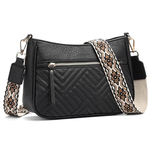 SENDEFN Umhängetasche Damen Vegan Leder, Handtasche Damen Mittelgroß Crossbody Bag Mode mit Verstellbar Abnehmbar Breiter Schultergurt von SENDEFN