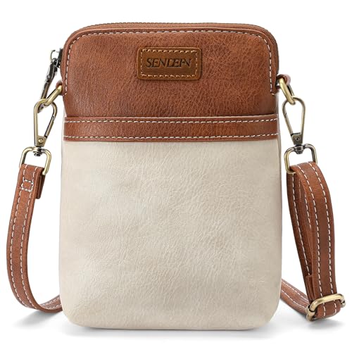 SENDEFN kleine Handy Umhängetasche Damen, Handytasche mit Geldbörse zum Umhängen Veganes Leder, Handytasche zum Umhängen Damen mit Verstellbar Abnehmbar Schultergurt von SENDEFN