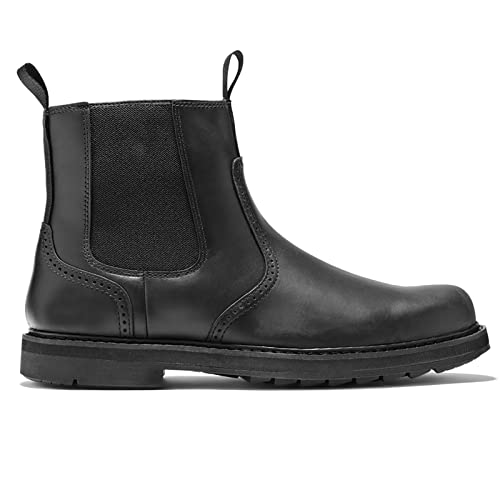 Herren Schuhe Klassische Freizeit Boots Schlüpfen Seitlicher Reißverschluss Cowboy Western Chelsea Stiefelette,Schwarz,48 EU von SENELK