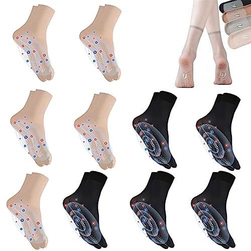 SENGHUI Pearlmoon Tomaline Ionic Body Shaping Stretch Socken,Gesundheitssocken (10 PAAR(Hautton+Schwarz)), 35-40 von SENGHUI