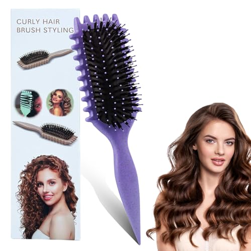 SENLINLIN Curl Defining Brush, Curly Hair Brush Styling Brush for Detangling, Combing, Shaping and Defining Curls, Bristle Hair Brush Styling Brush for Women Men, Reduce Pulling and Curl Separation von SENLINLIN