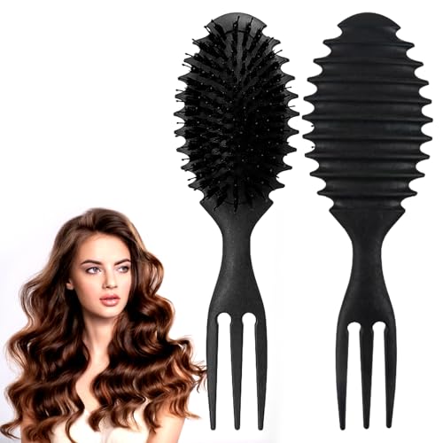 SENLINLIN Curl Defining Brush, Curly Hair Brush Styling Brush for Detangling, Combing, Shaping and Defining Curls, Bristle Hair Brush Styling Brush for Women Men, Reduce Pulling and Curl Separation von SENLINLIN
