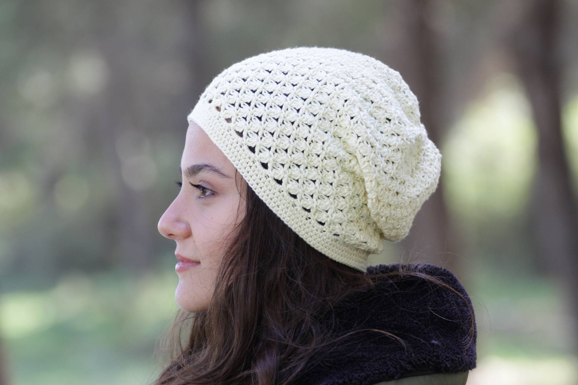 Beanie Wolle Hellgelb, Sommer Slouchy, Weiche Kopfbedeckung, Haarlos Mütze Häkeln, Frühling Kleidung, Handgemachtes Geschenk, Accessoires Für Mutter von SENNURSASA