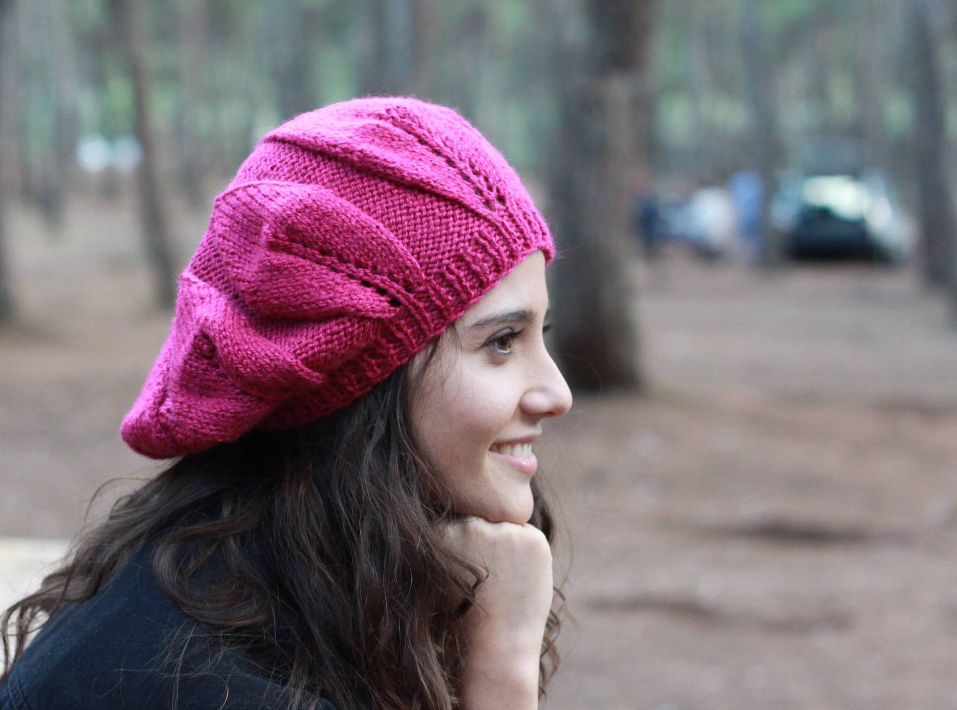 Damen Strickmütze in Magenta von SENNURSASA