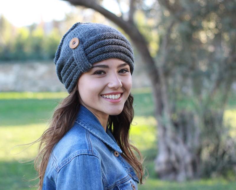 Handgestrickte Oversized Slouchy Beanie Für Frauen, Boho Verzierter Hut von SENNURSASA