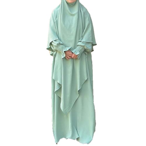 SENNVF Muslimisches zweiteiliges Gebetskleid für Frauen Abaya Kleid Islamisches zweilagiges Hijab Maxi Full Cover Gebetskleidung Dubai Türkei Kaftan Frauen Kleid von SENNVF