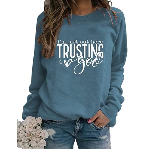 Women Grow in Grace Christian Sweatshirt Lightweight Crew Neck Floral Graphic Pullovers Tops Jesus Faith Shirts Gifts von SENRN