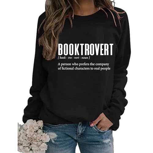 Womens Abibliophobia Sweatshirt Funny Vintage Reading Shirts Long Sleeve Crewneck Graphic Pullover Book Lover Gift von SENRN