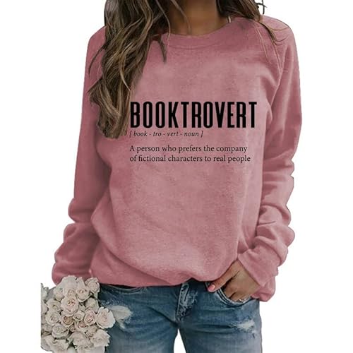 Womens Abibliophobia Sweatshirt Funny Vintage Reading Shirts Long Sleeve Crewneck Graphic Pullover Book Lover Gift von SENRN