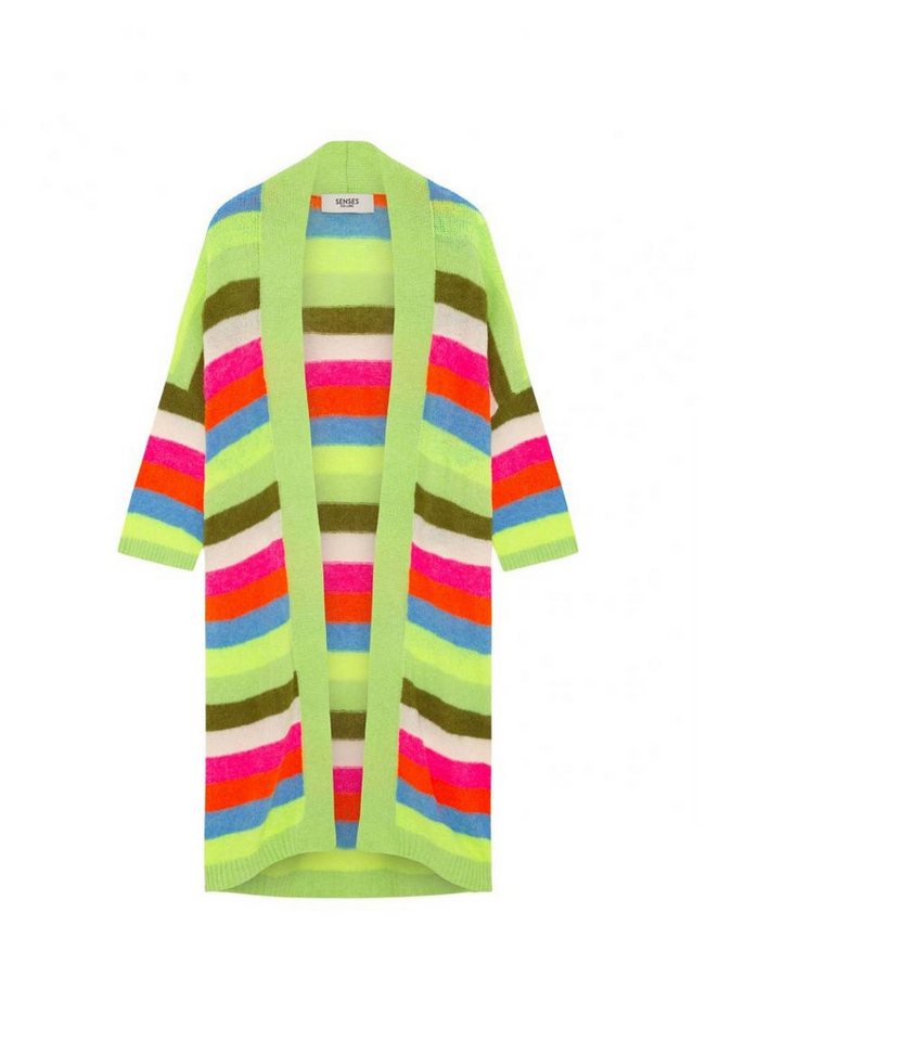 SENSES.THE LABEL Cardigan Bunt gestreifter Long Cardigan KAL:LIE mit weiten Ärmeln Mehrfarbig von SENSES.THE LABEL