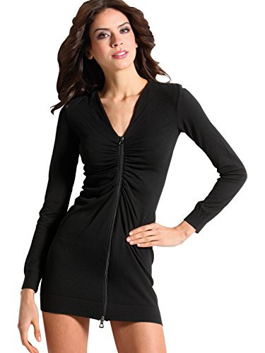 SENSI' Kleid Damen Minikleid mit V-Ausschnitt und Reißverschluss Made in Italy von SENSI'