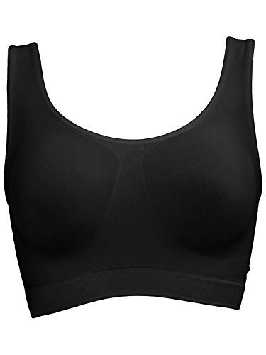 SENSI' Plus Size BH Damen Figurformend Curvy Bustier ohne Bügel Breite Schulterriemen Nahtlos Made in Italy (54-58, Schwarz) von SENSI'