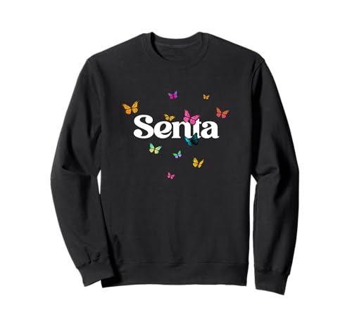 Senta - Schöner Mädchen Name mit bunten Schmetterlingen Sweatshirt Senta - Schöner Mädchen Name mit bunten Schmetterlingen Sweatshirt von SENTA Tochter Enkel Geburtstag Geschenkideen
