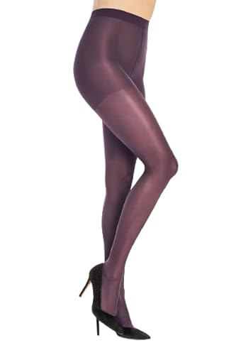 SENTELEGRI Claudia 20 Denier Sheer Tights - High Waist Control Top - Bequeme Strumpfhose mit verstärkten Zehen - Größen S bis XXL, violett, XXL Plus Tall von SENTELEGRI