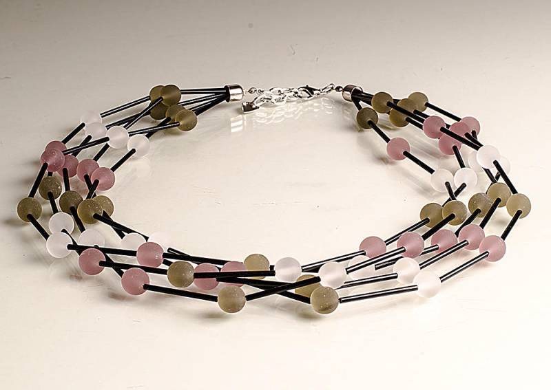 Muranoglas Kette, Mehrdrahtige Murano Glas Silber Handgefertigte Muranoglas Kette, Mehrdrahtige Murano Glas Silber Handgefertigte von SENTMURANO