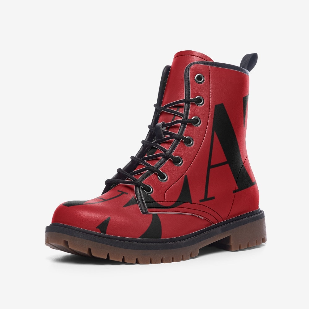 Red Stylish Leather Ankle Boots For A Trendy & Comfortable Look Lace Up Front Shoes Unisex Casual Lightweight For Men/Women Red Stylish Leather Ankle Boots For A Trendy & Comfortable Look Lace Up Front Shoes Unisex Casual Lightweight For Men/Women von SENVEBEN