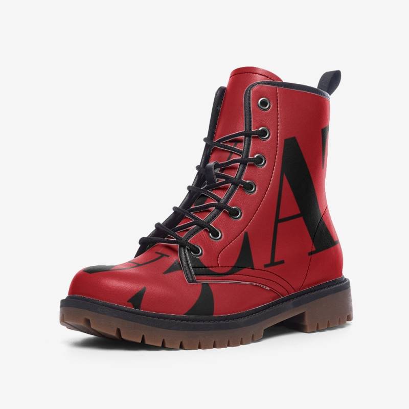 Red Stylish Leather Ankle Boots For A Trendy & Comfortable Look Lace Up Front Shoes Unisex Casual Lightweight For Men/Women Red Stylish Leather Ankle Boots For A Trendy & Comfortable Look Lace Up Front Shoes Unisex Casual Lightweight For Men/Women von SENVEBEN