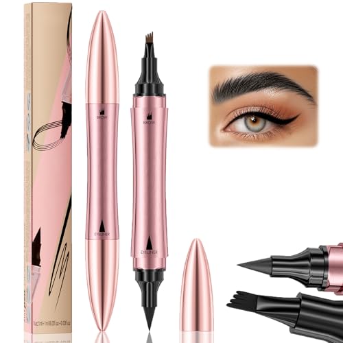 Augenbrauenstift mit 4 Gabel Applikator & Schwarzer Eyeliner, 3D Magischer Augenbrauenstift Härchenzeichnung Wasserfest Wischfest, Microblading Augenbrauenstift, Eyebrow Pencil Eyeliner 2-in-1-Schwarz Augenbrauenstift mit 4 Gabel Applikator & Schwarzer Eyeliner, 3D Magischer Augenbrauenstift Härchenzeichnung Wasserfest Wischfest, Microblading Augenbrauenstift, Eyebrow Pencil Eyeliner 2-in-1-Schwarz von SEO-FANALLY