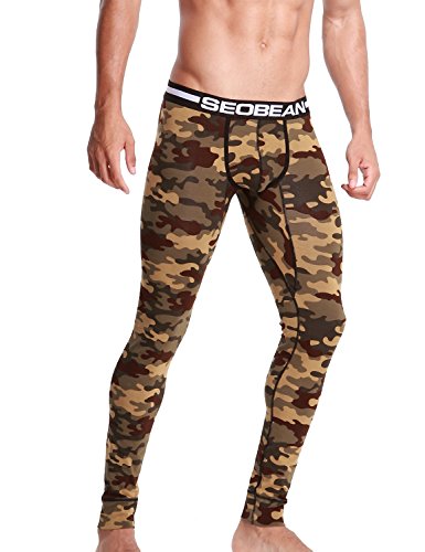 SEOBEAN Herren Sport Long John Boxer Trunks Unterwäsche Thermounterwäsche (XL(86-91cm) 2728 Camouflage-1) von SEOBEAN