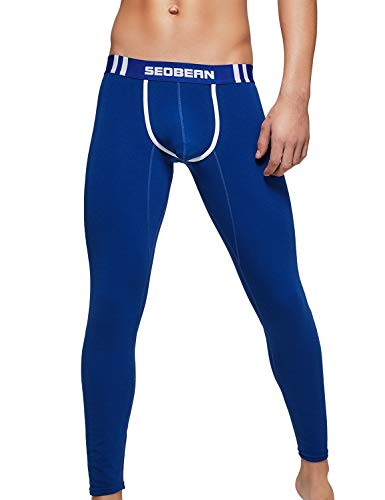 SEOBEAN Herren Sport Long John Long Unterwäsche Thermounterwäsche (L(79-84cm), 90402 Blau) von SEOBEAN