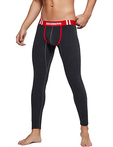 SEOBEAN Herren Sport Long John Long Unterwäsche Thermounterwäsche (M(71-76cm), 90402 Dunkelgrau) von SEOBEAN