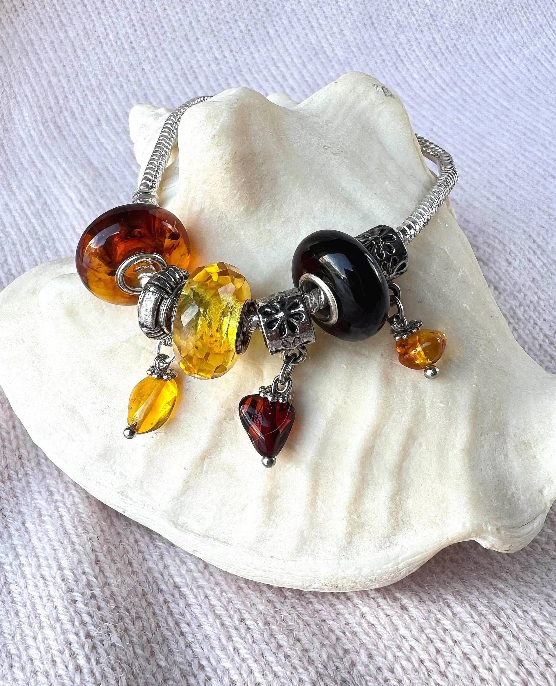 Bernstein, Charms Für Armbänder Pandora Style Charms-Anhänger, Schmuck Eco-Style Bernstein, Charms Für Armbänder Pandora Style Charms-Anhänger, Schmuck Eco-Style von SEORBijoux