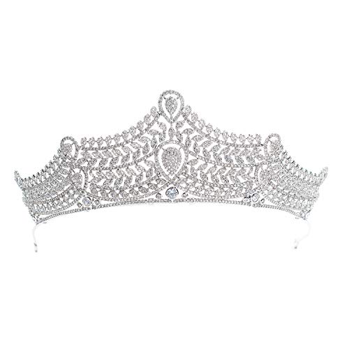 Große Tiara mit kubischen Zirkonia-Kristallen, für Hochzeit, Brautschmuck, Haarschmuck, Schmuck CH10122 von SEPBRIDALS