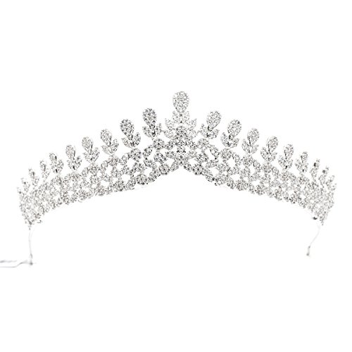 SEPBRIDALS S16271 Tiara, Zirkonia, für königliche Hochzeit, Braut, Diadem für Damen und Mädchen, Haarschmuck, Kupfer, Metall, Strass, Zirkonia von SEPBRIDALS