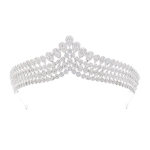 SEPBRIDALS Diadem mit kubischen Zirkonia, für die königliche Hochzeit, Brautschmuck, Diadem für Frauen und Mädchen, Haarschmuck S17903 von SEPBRIDALS