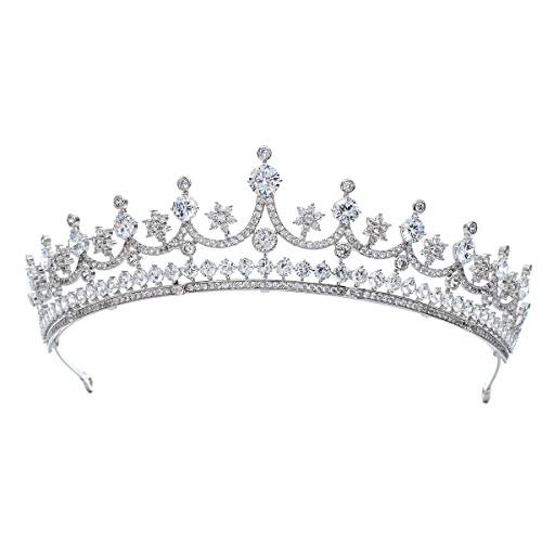 Sepbridals Klassisch Kristalle CZ Zirkonia Hochzeit Royal Tiara Krone Braut Haarschmuck Zubehör CH10342 von SEPBRIDALS