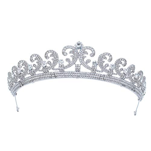 Sepbridals Kristalle CZ Zirkonia Hochzeit Prinzessin Diana Tiara Krone Diadem Braut Haarschmuck Zubehör CH10327 von SEPBRIDALS