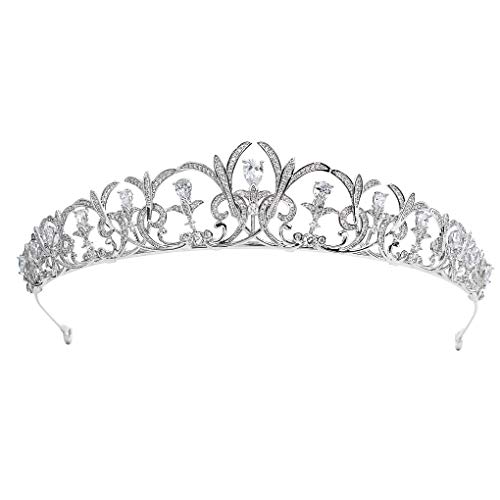 Sepbridals Zirkonia CZ Hochzeit Brautschmuck Tiara Krone Diadem Frauen Haar-Accessoires Schmuck von SEPBRIDALS