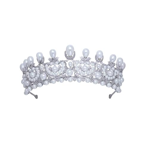 The Empress Eugenie Pearls Tiara, Frankreichs Perle Diadem Tiara für Hochzeit, Zirkonia, TR15073 von SEPBRIDALS