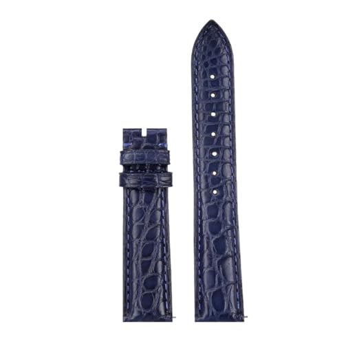 SEQLTWFC 16 mm 17 mm 18 mm 19 mm 20 mm 21 mm 22 mm Schwarz Blau Braun Krokodil Uhrenarmband Kompatibel mit CARTIER CLÉ DE Armband Lederarmband(Blue no buckle,21mm width) von SEQLTWFC