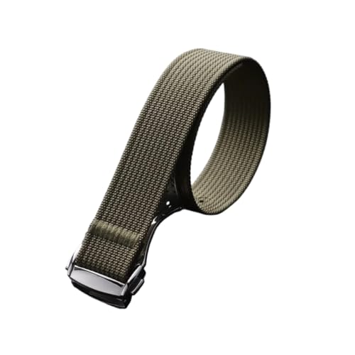 SEQLTWFC 20 Mm Nylon-Uhrenarmband Mit Schlaufe, Kompatibel Mit Omega, Faltschließe, Sportarmband(Green,20MM_BLACK BUCKLE) von SEQLTWFC
