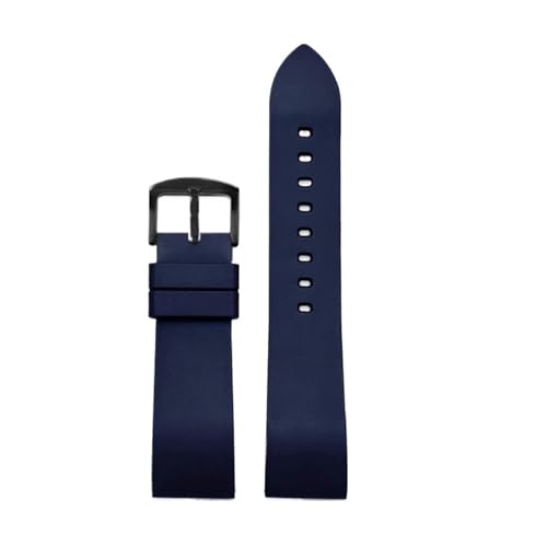 SEQLTWFC 23 mm Gummi-Uhrenarmband, kompatibel mit GC YA101203 YA101202, Schwarz, Orange, Grün, Rot, wasserdichtes und schweißfestes Gummi-Uhrenarmband(Blue-black-A) von SEQLTWFC